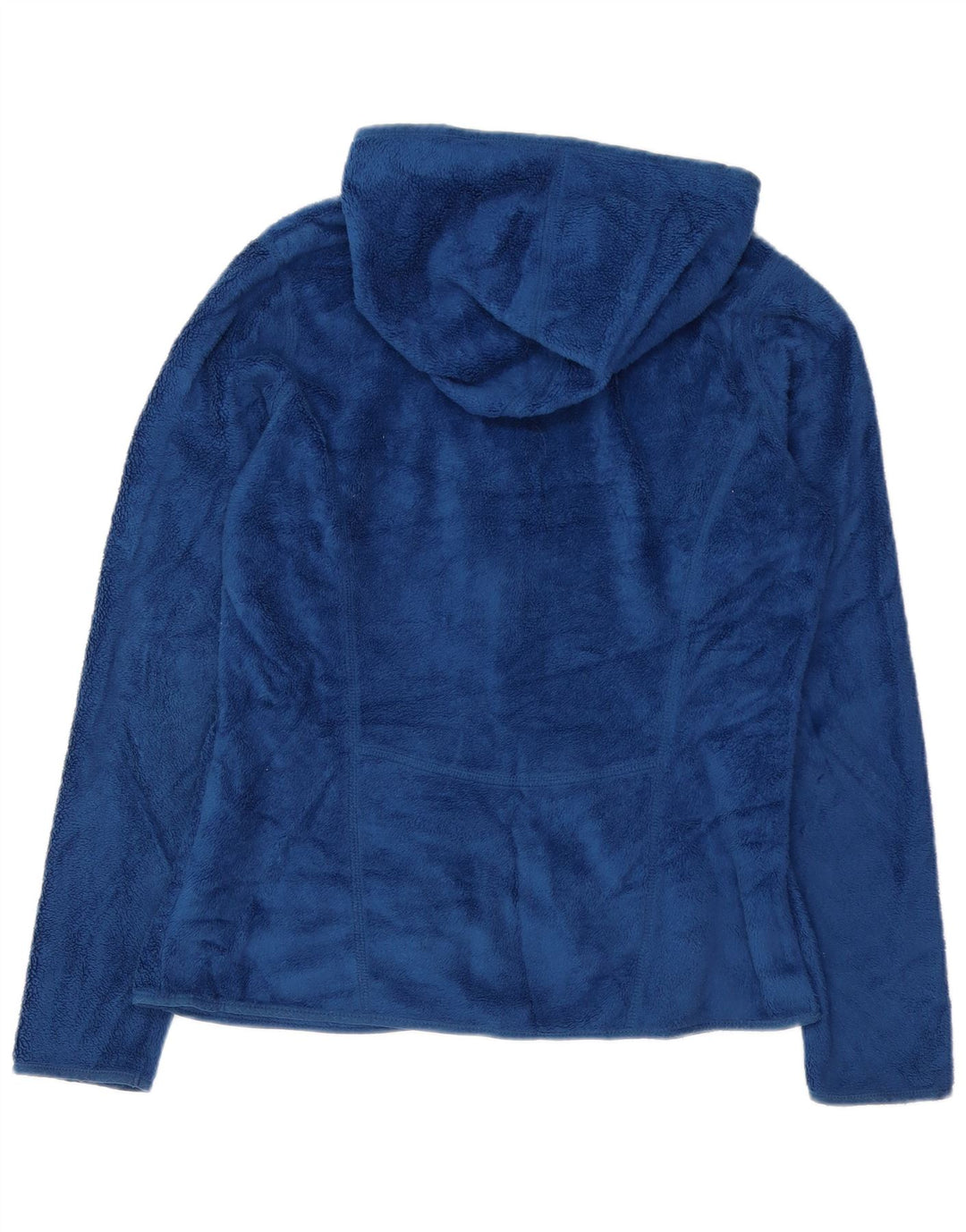 Eddie Bauer Dame Hættejakke i Fleece UK 14 Medium Blue Polyester