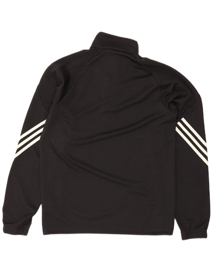 Adidas Herre Climalite Pullover med lynlås og træningsdragt, lille sort polyester