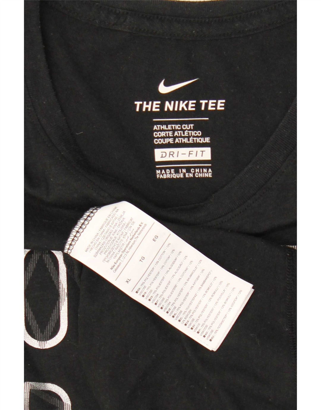 Nike Herre Dri Fit Grafisk T-Shirt Top XL Sort Polyester