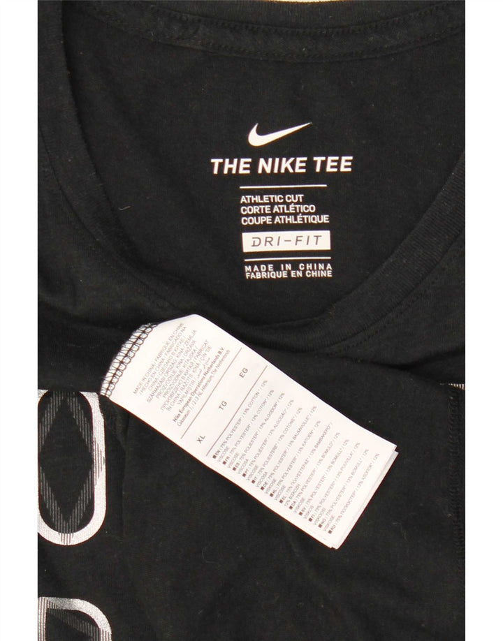 Nike Herre Dri Fit Grafisk T-Shirt Top XL Sort Polyester