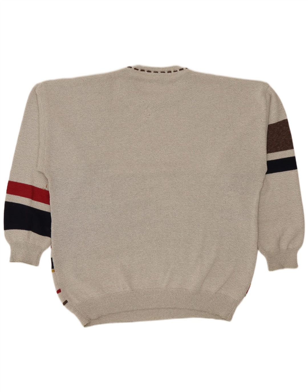 Conte Massimo Herre Crew Neck Jumper Sweater 2XL Grå Geometrisk Bomuld