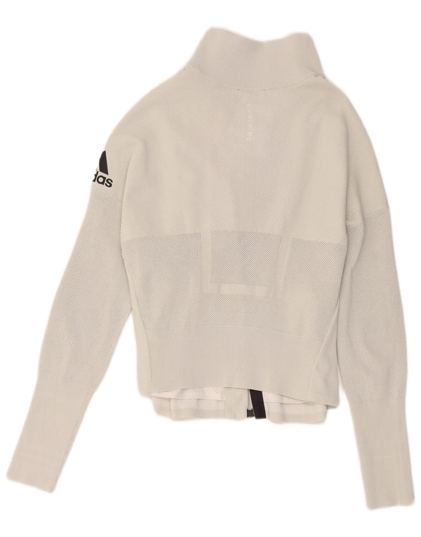 Adidas Grafisk træningsdragt topjakke til kvinder UK 8/10 Lille hvid polyester