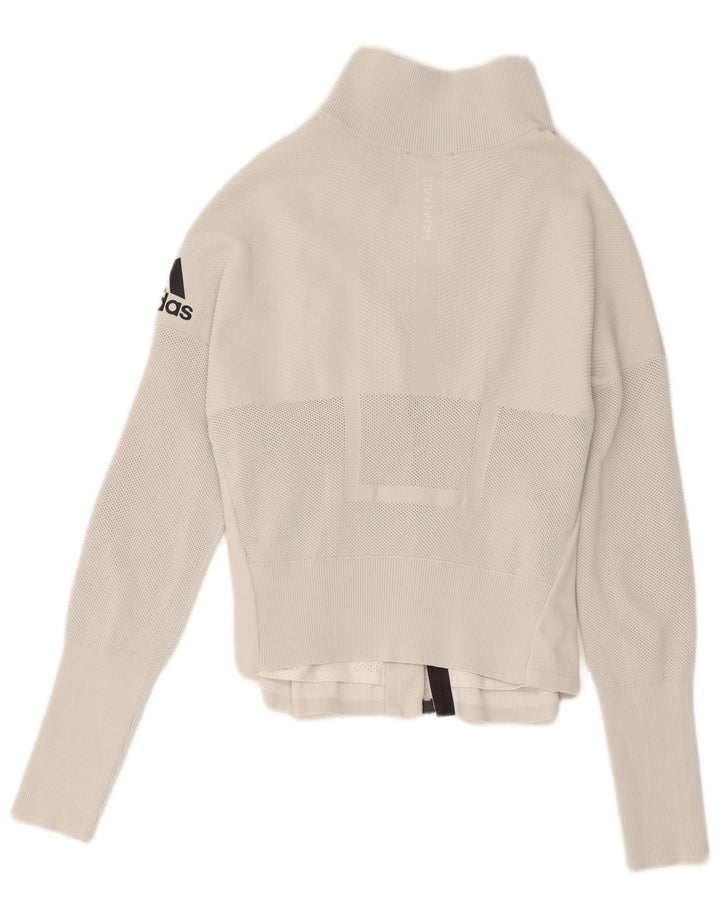 Adidas Grafisk træningsdragt topjakke til kvinder UK 8/10 Lille hvid polyester