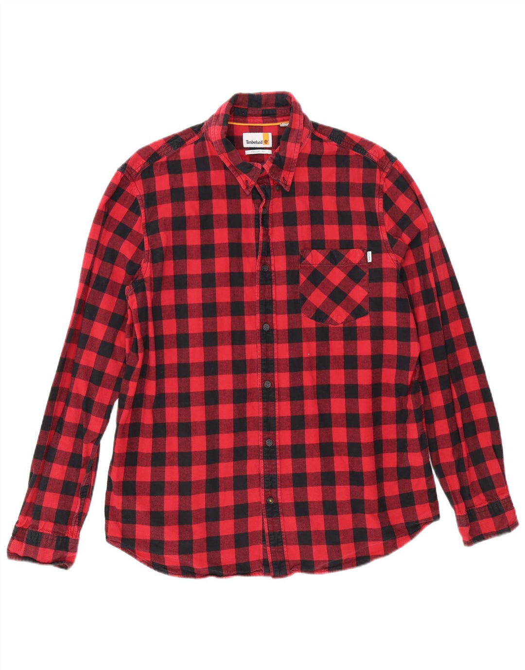 Timberland Herre Regular Fit Flanellskjorte XL Rød Gingham Bomuld