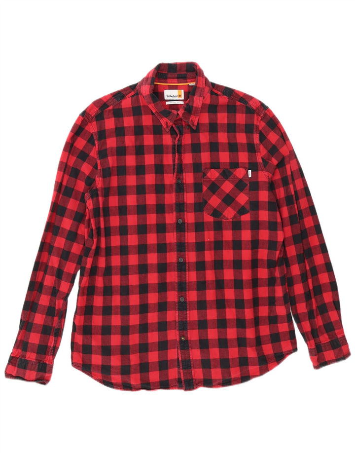 Timberland Herre Regular Fit Flanellskjorte XL Rød Gingham Bomuld