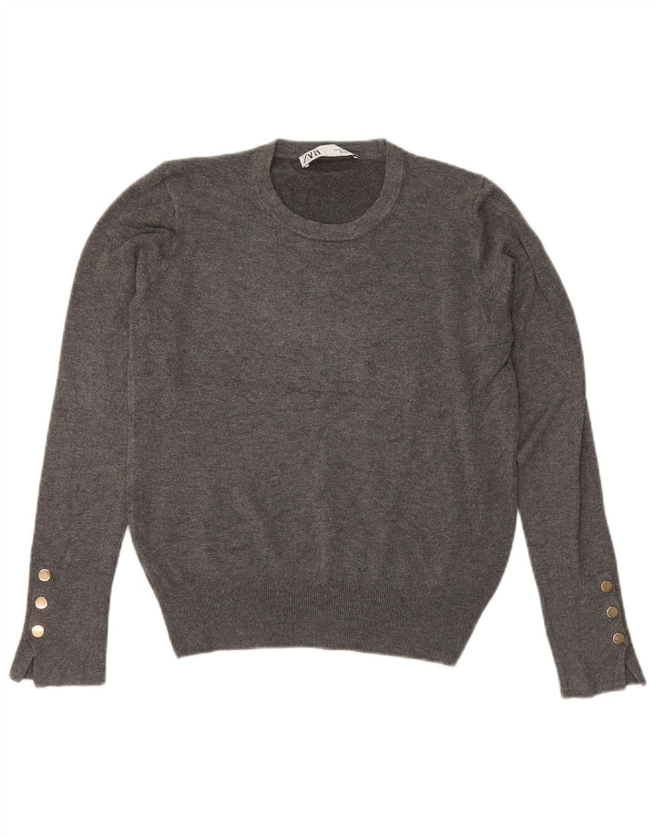 Zara Dametrøjetrøje med rund hals DK 12 Medium Grå