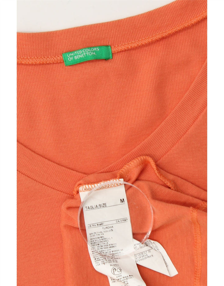 Benetton Dame Top Langærmet UK 12 Medium Orange Bomuld