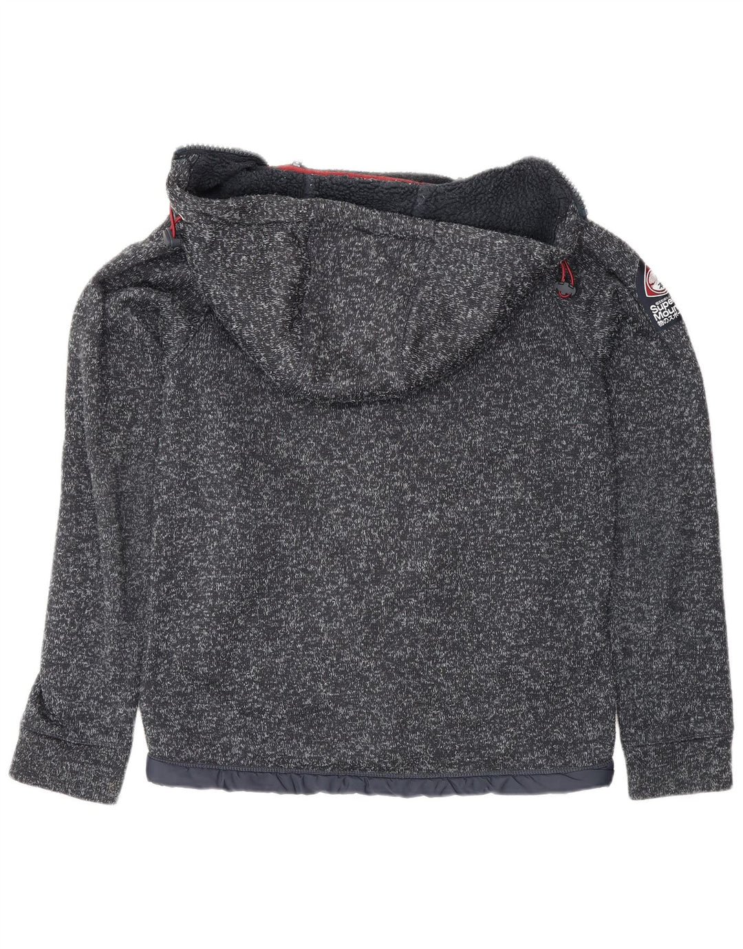 Superdry Hættetrøje med lynlås til mænd UK 14 Medium Navy Blue Flecked Polyester
