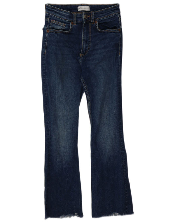 Zara Dame Flared Jeans EU 34 2XS W24 L25 Blå Bomuld
