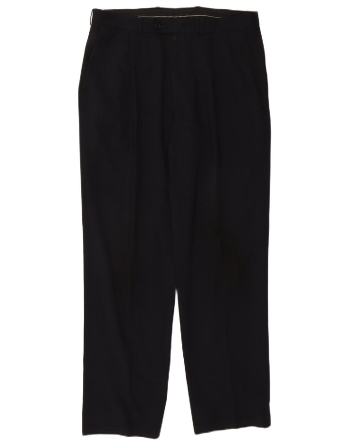 Marks & Spencer Herre Pegged Suit Bukser W34 L31 Marineblå Polyester