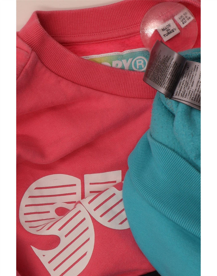 SUPERDRY Dame Oversized Sweatshirt Jumper UK 10 Lille Flerfarvet