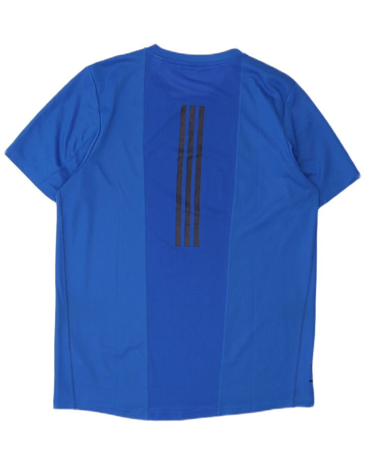 Adidas Grafisk T-shirt top til mænd, stor blå polyester