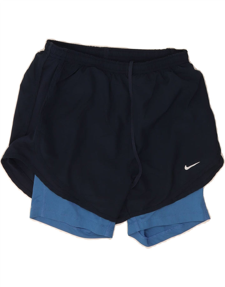 NIKE Mens Dri Fit Sport Shorts Small  Navy Blue Colourblock Polyester Vintage Nike and Second-Hand Nike from Messina Hembry 