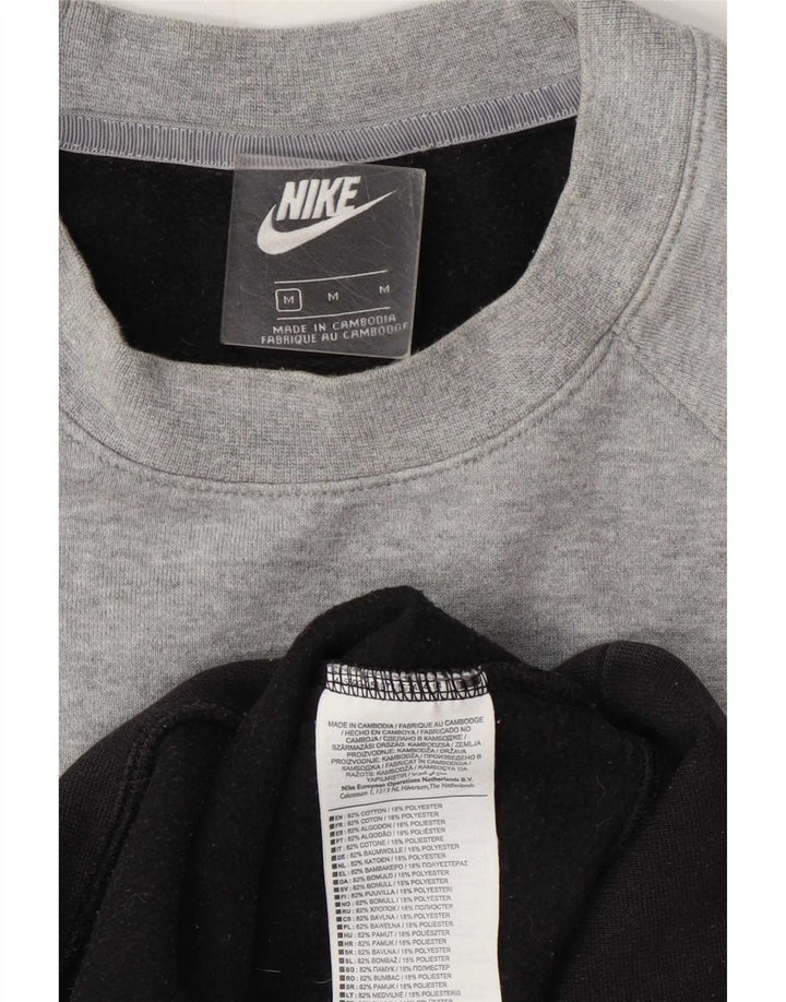 Nike Herre grafisk sweatshirt Jumper Medium Sort Colourblock Bomuld