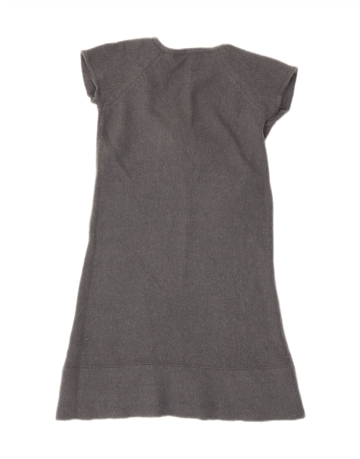 Zara Womens Front Tie Jumper Dress UK 8 Small Grey Uld