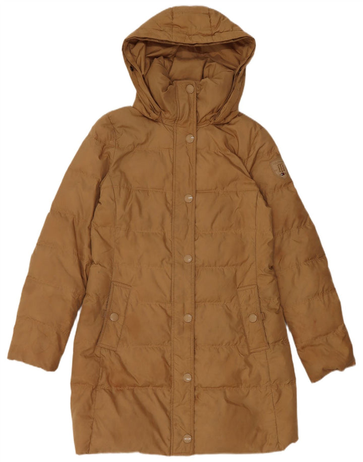 Tommy Hilfiger Dame Hætte Polstret Frakke UK 10 Lille brun polyester