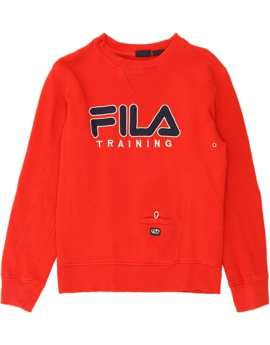 FILA Mens Graphic Sweatshirt Jumper Small Red Cotton Vintage Fila and Second-Hand Fila from Messina Hembry 