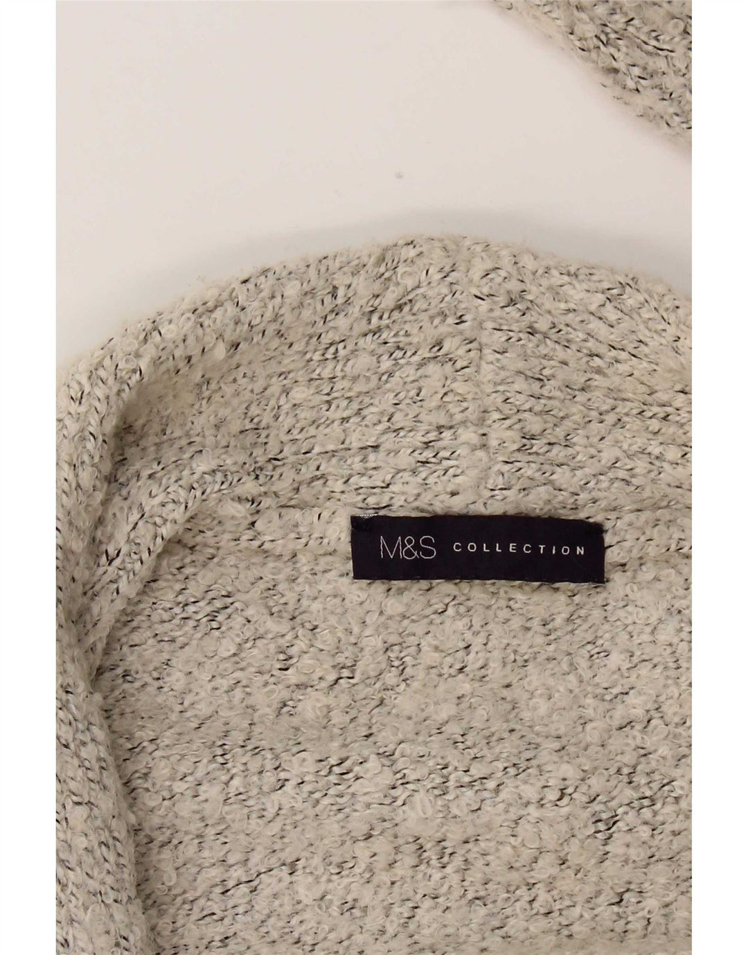Marks & Spencer Dame Crop Open Cardigan Sweater UK 14 Medium Grey Flecked