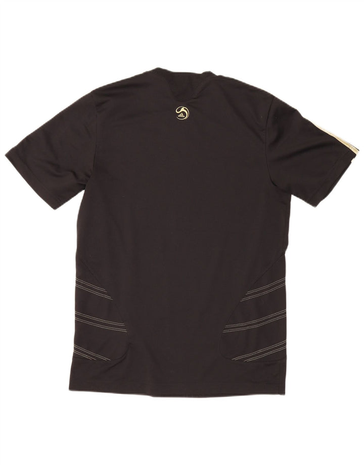 Adidas Herre abstrakt mønster T-shirt top lille sort polyester