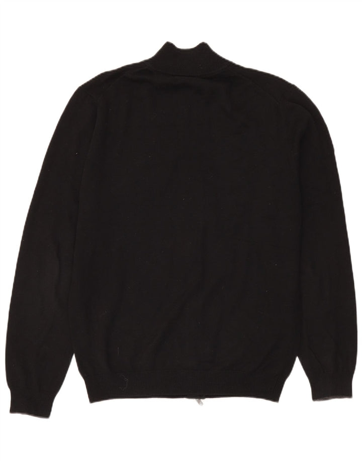 Massimo Dutti Herre Cardigan Sweater med fuld lynlås Stor sort bomuld