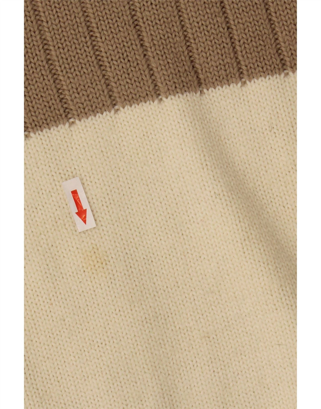 Paul Smith Herre Crew Neck Jumper Sweater Stor Beige Colourblock Uld