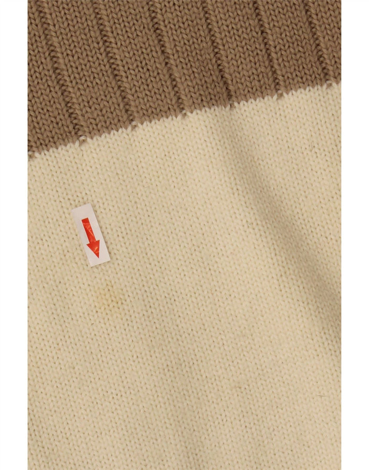 Paul Smith Herre Crew Neck Jumper Sweater Stor Beige Colourblock Uld