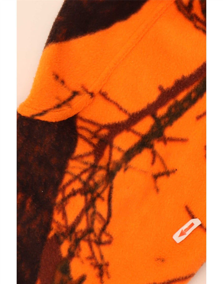 Vintage herre lynlås hals fleece jumper XL orange Camouflage polyester