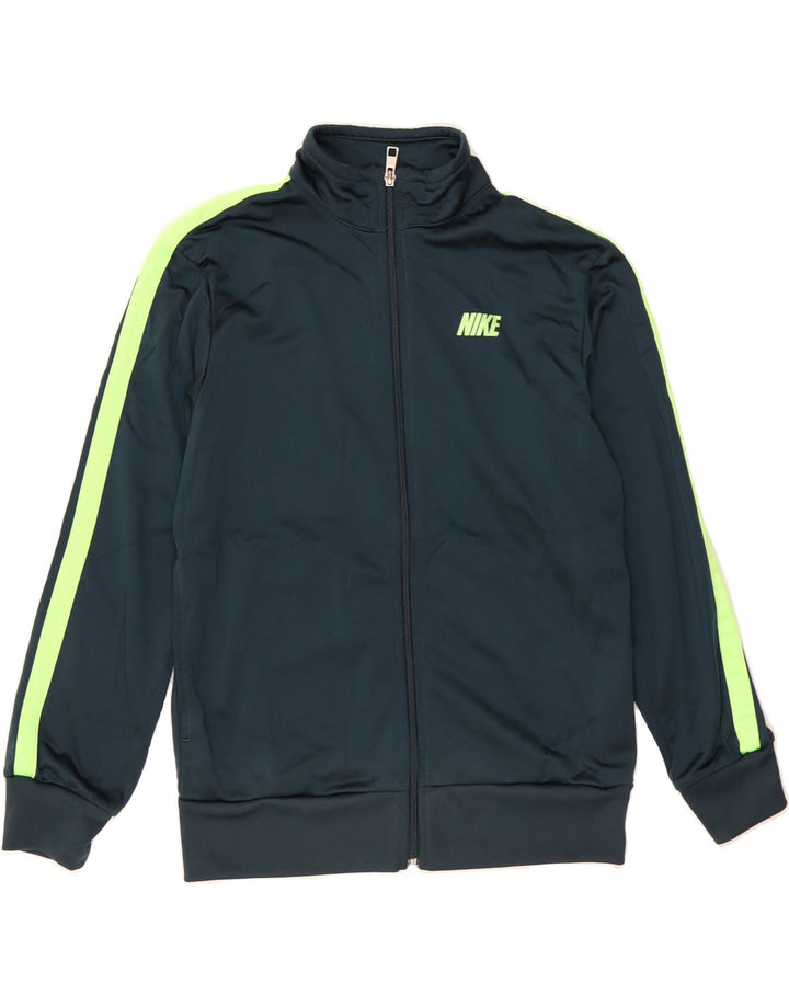 NIKE Boys Tracksuit Top Jacket 12-13 Years Large Navy Blue Colourblock Vintage Nike and Second-Hand Nike from Messina Hembry 
