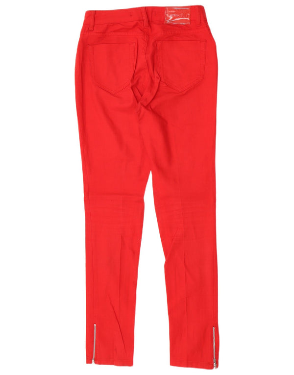 Zara Dame Skinny Casual Bukser EU 38 Small W28 L31 Rød Bomuld