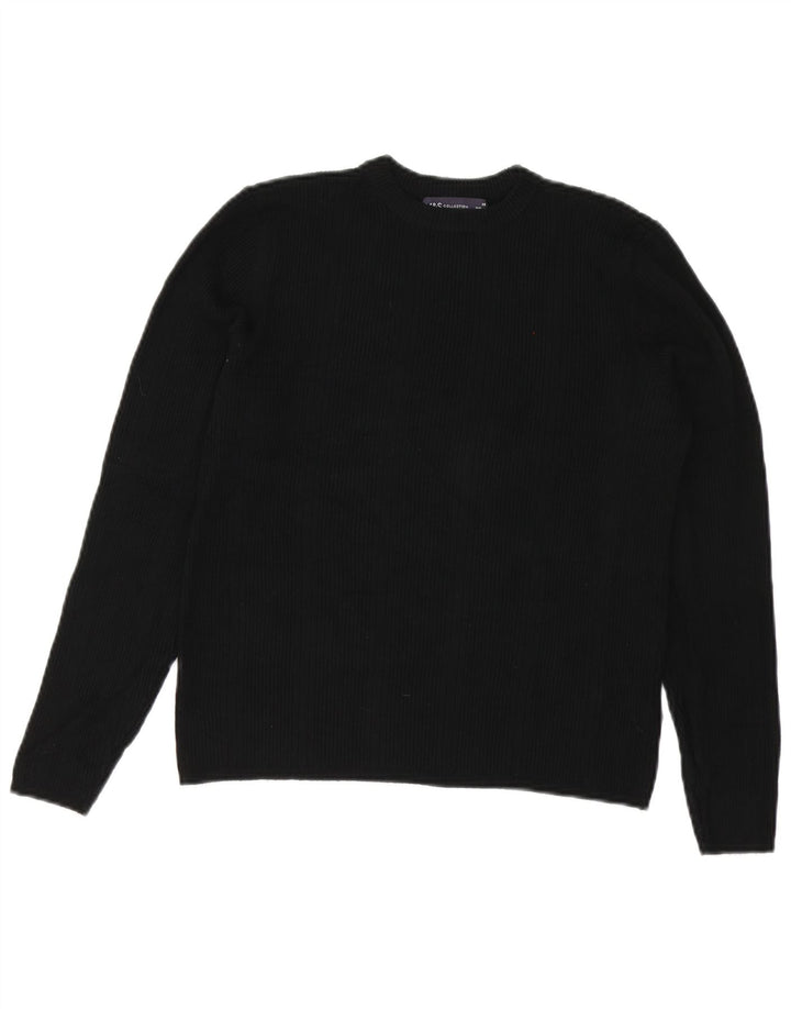 Marks & Spencer Dame sweater med rund hals DK 14 Stor sort viskose