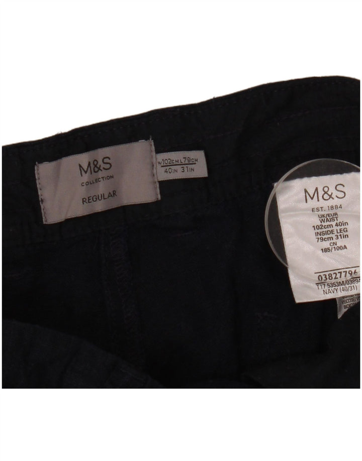 Marks & Spencer, koniske, almindelige chinosbukser til kvinder W40 L31 Marineblå