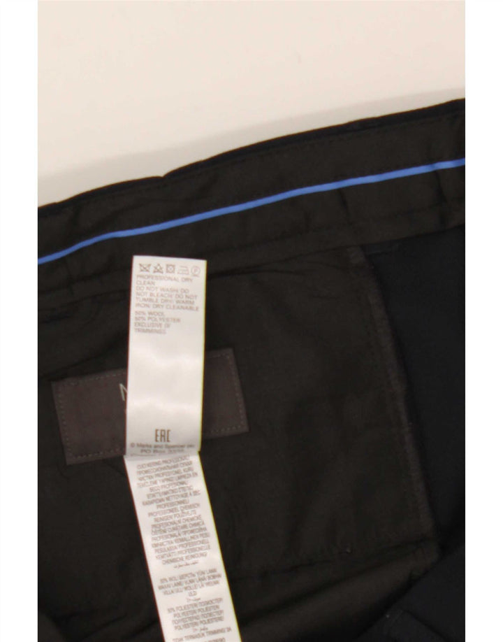 Marks & Spencer Herre Regular Suit Bukser W36 L29 Marineblå Uld