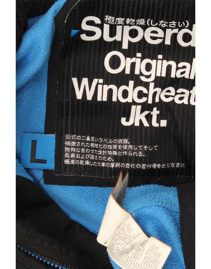 Superdry Vindjakke til mænd med hætte vindjakke UK 40 Large Black