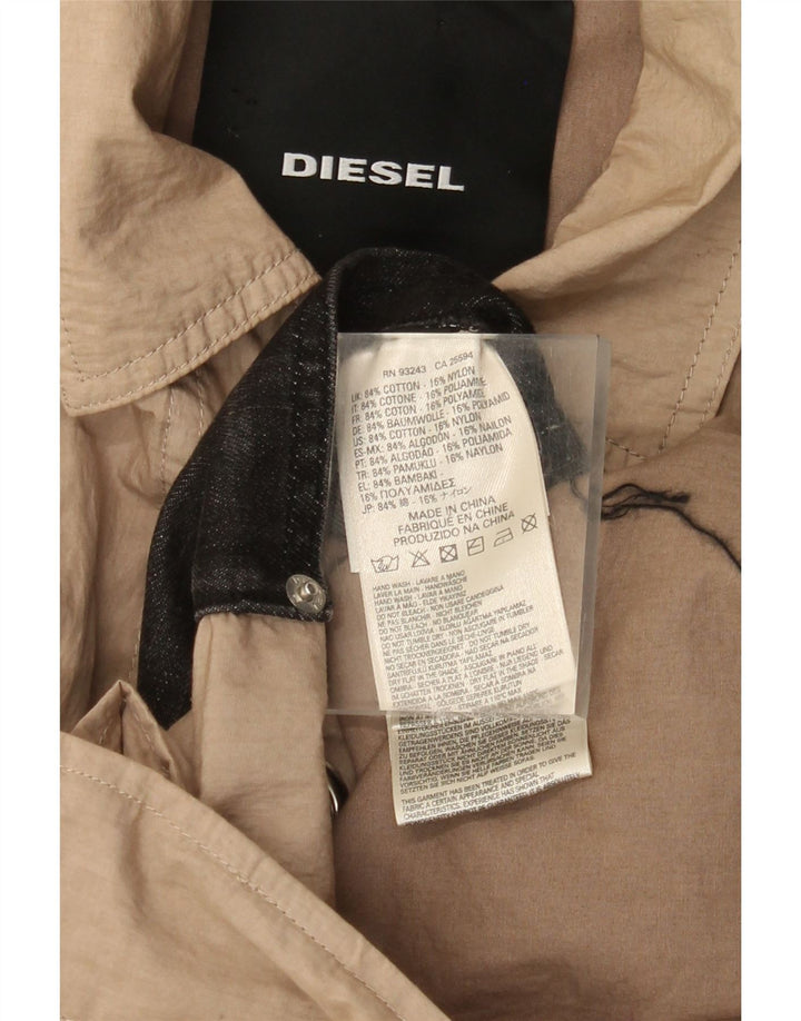 Diesel Dame Trench Coat UK 40 Stor Beige Bomuld
