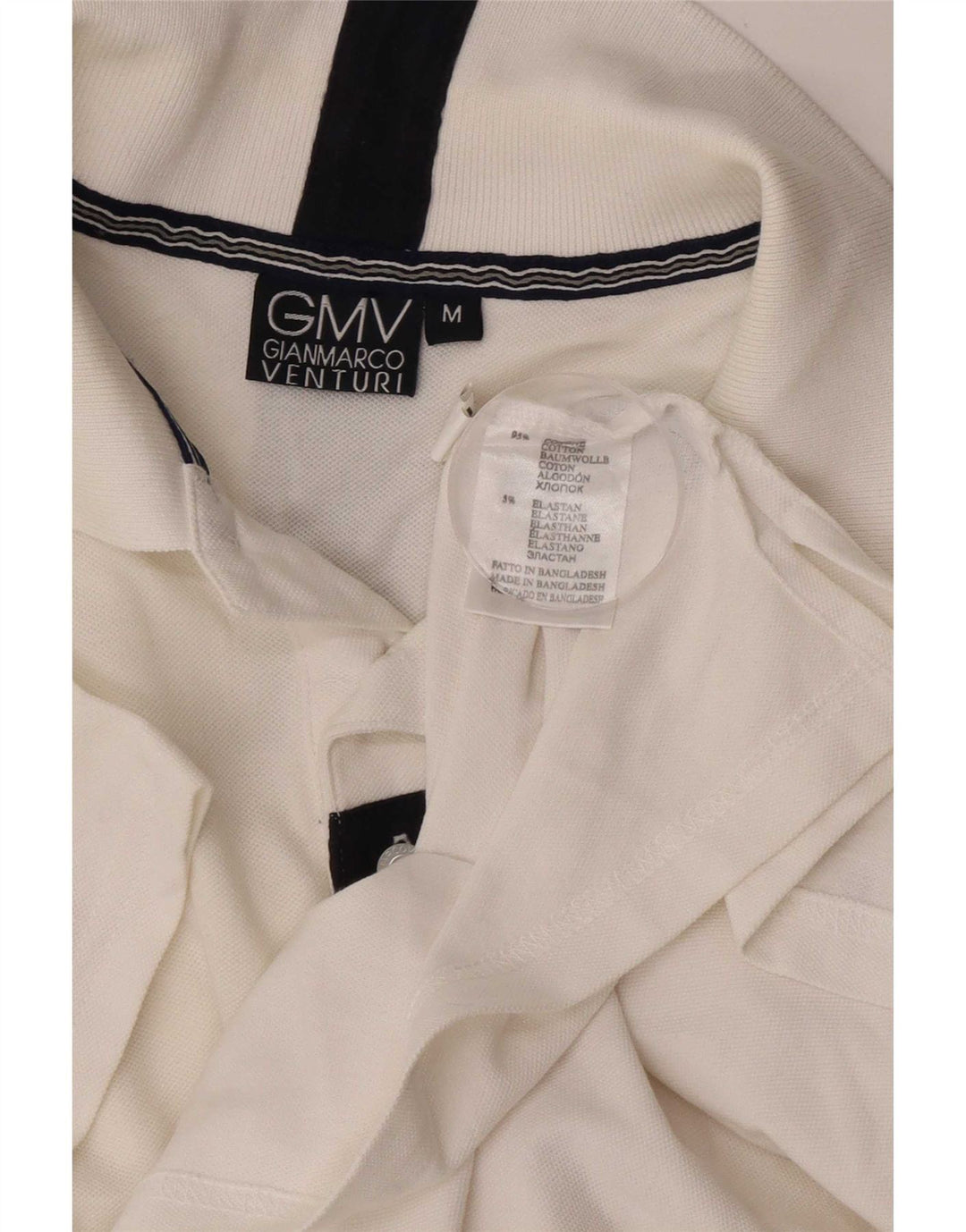 Gianmarco Venturi Herre grafisk poloshirt Medium hvid bomuld