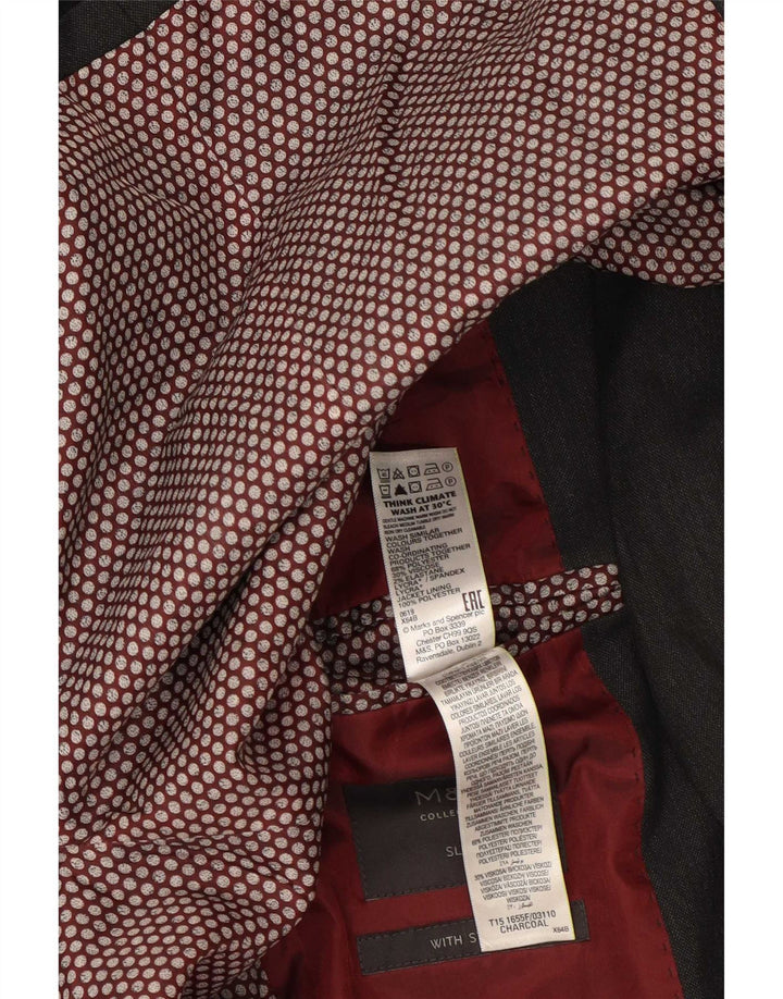 Marks & Spencer Herre 2-knaps Slim Fit Blazer Jacket UK 38 Medium Grey
