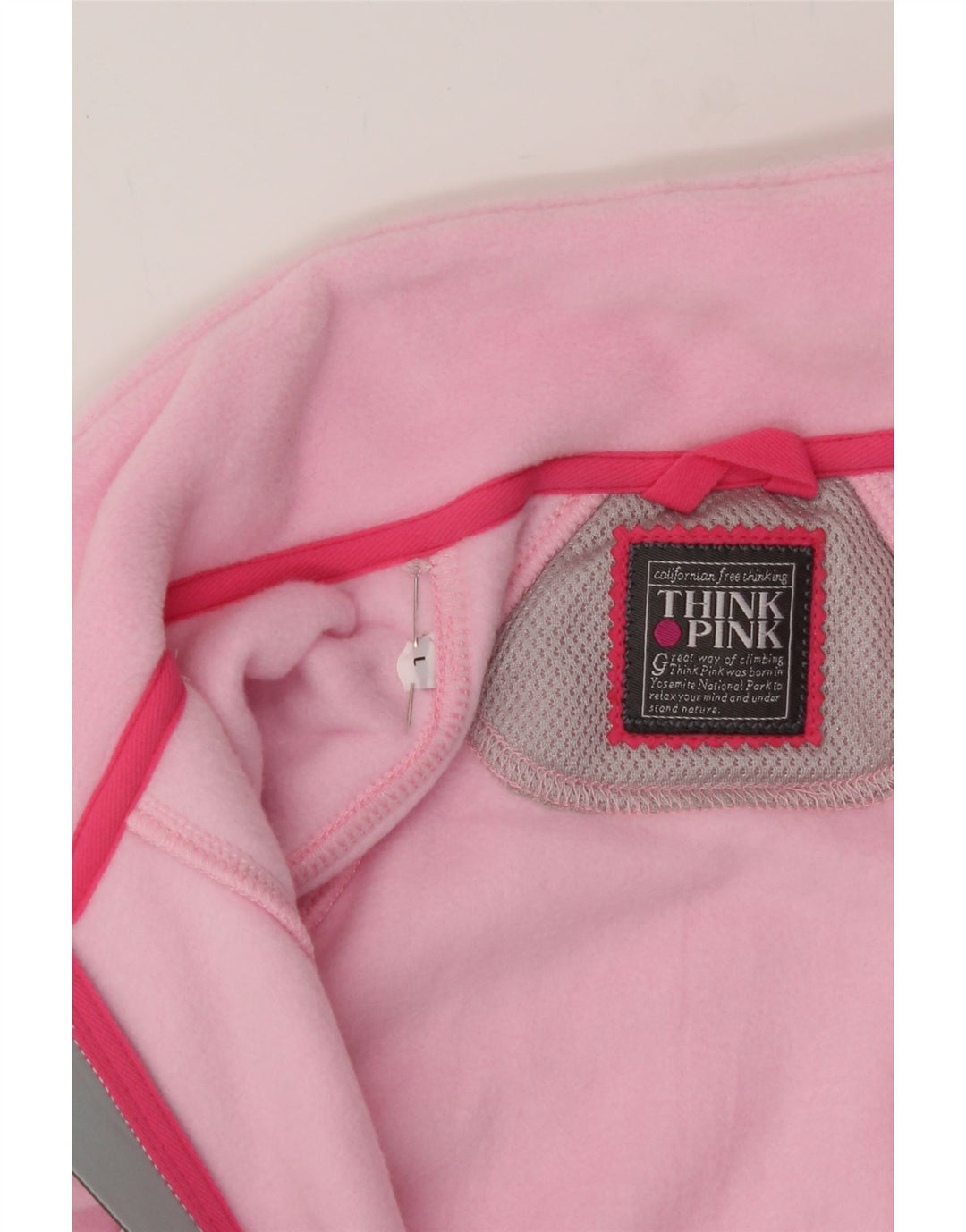 THINK PINK Womens Fleece Jacket UK 16 Large Pink Polyester Vintage Think Pink and Second-Hand Think Pink from Messina Hembry 