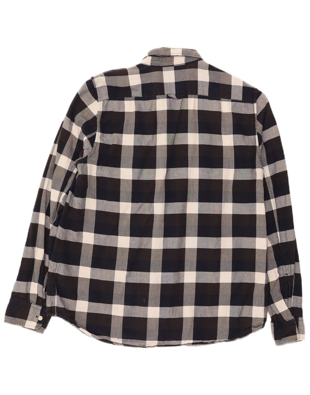 Gap Womens Classic Fit Flannel Shirt UK 14 Medium Black Ternet Bomuld