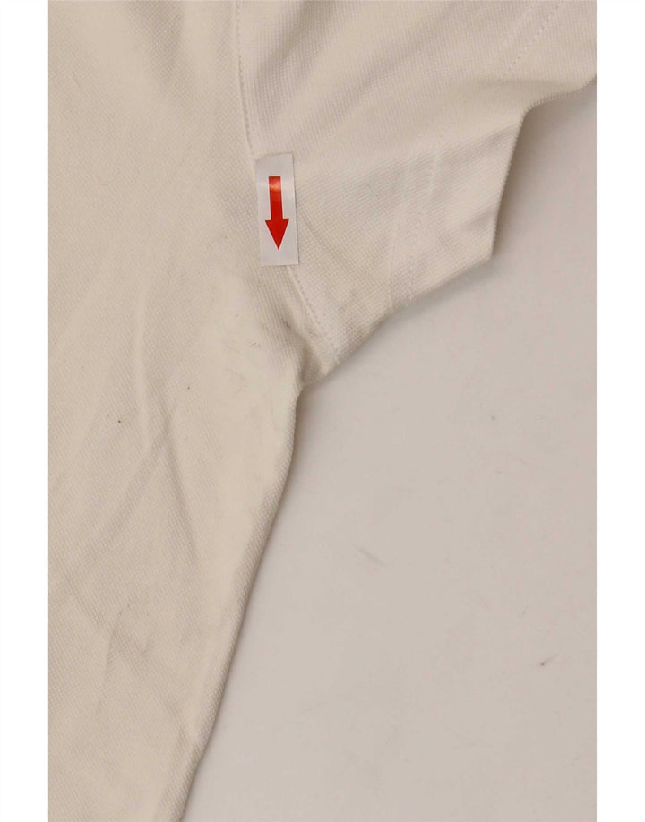 Vintage herre poloshirt Medium hvid bomuld