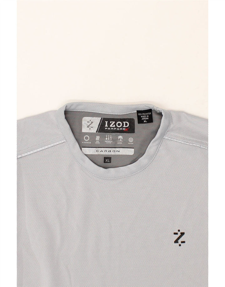 IZOD Mens T-Shirt Top XL Grey Polyester Vintage Izod and Second-Hand Izod from Messina Hembry 