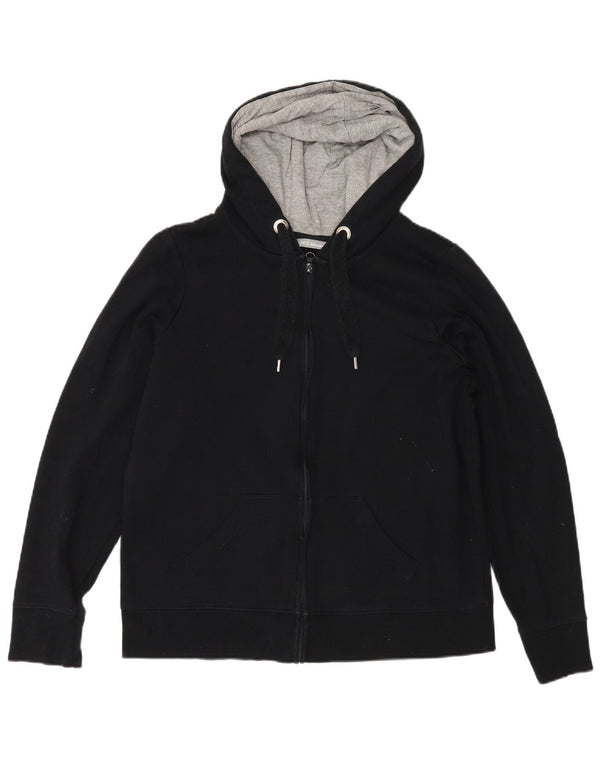 Marks & Spencer Dame Regular Fit Hættetrøje med lynlås UK 16 Large Sort