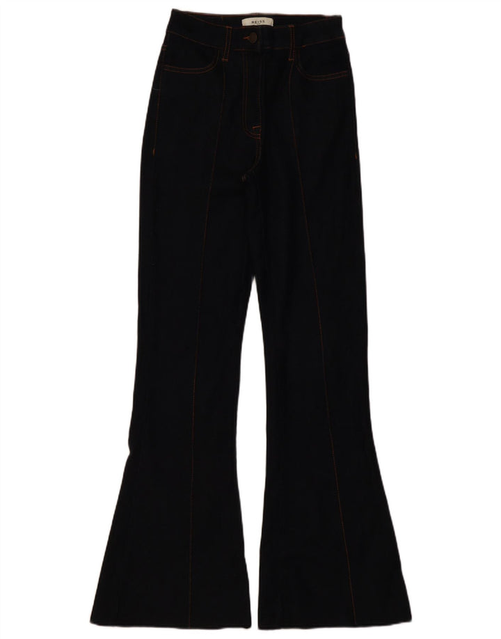 Reiss Dame Flared Jeans W27 L33 Navy Blue Viscose