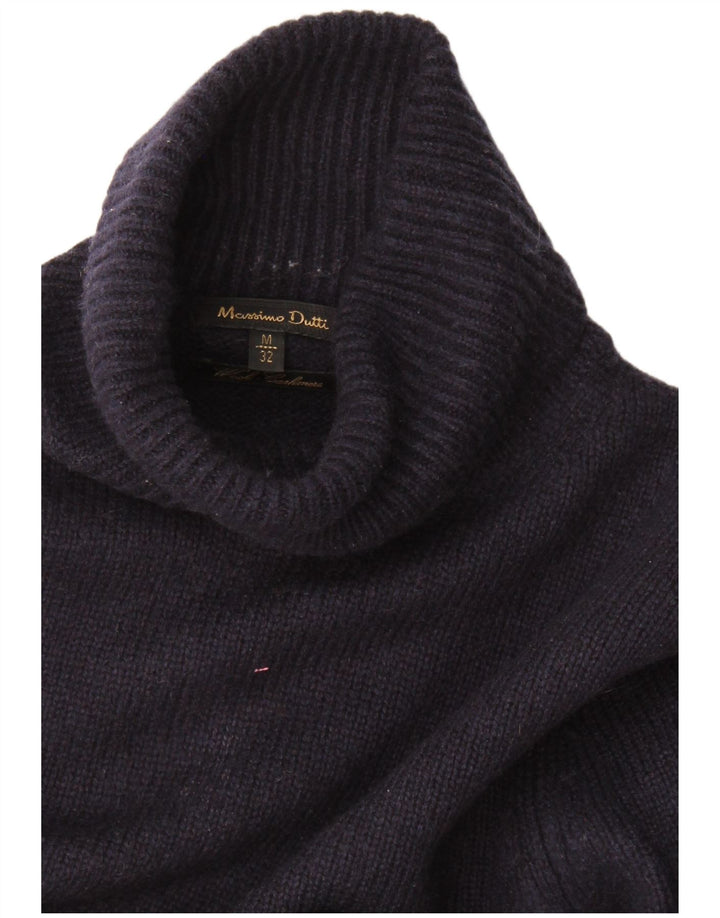 Massimo Dutti Dame Rullehals Sweater UK 12 Medium Navy Blue