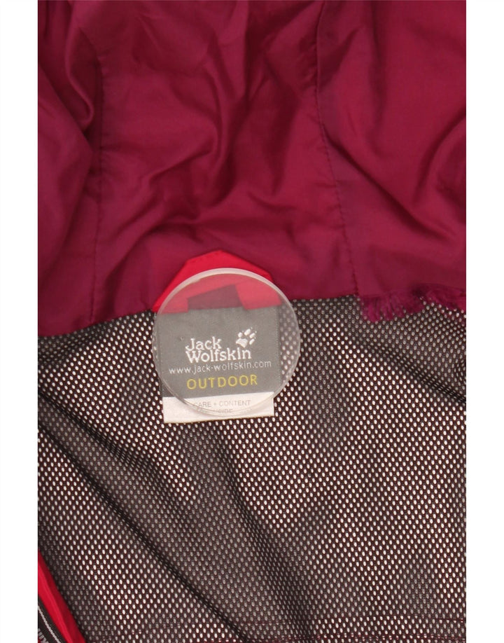 Jack Wolfskin Regnjakke med hætte til kvinder UK 12/14 Medium Pink Polyamid