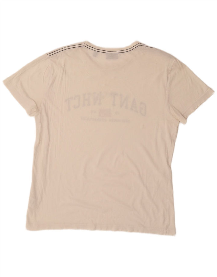 GANT Grafisk T-shirt top til mænd Stor hvid bomuld