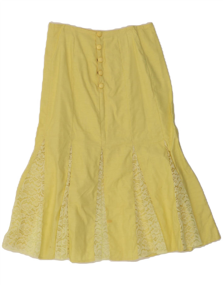 VINTAGE Womens A-Line Skirt W26 Small Yellow Vintage Vintage and Second-Hand Vintage from Messina Hembry 