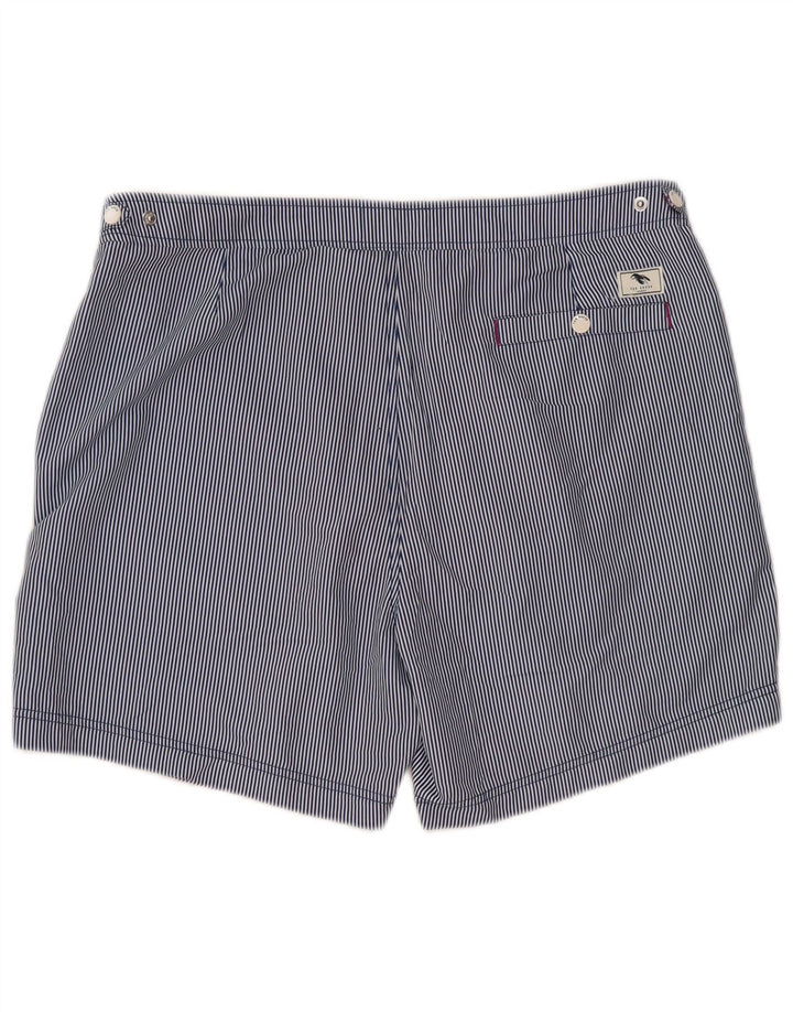 TED BAKER Chino-shorts til mænd Størrelse 5 XL W38 Blå nålestribet polyester