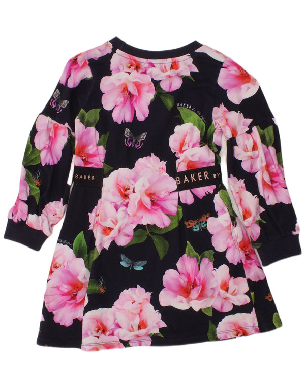 TED BAKER Piger Grafisk A-Line Kjole 4-5 år Navy Blue Floral
