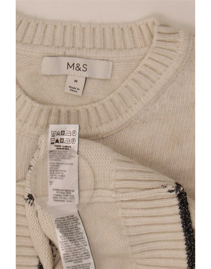 Marks & Spencer Dame sweater med rund hals DK 14 Medium Off White