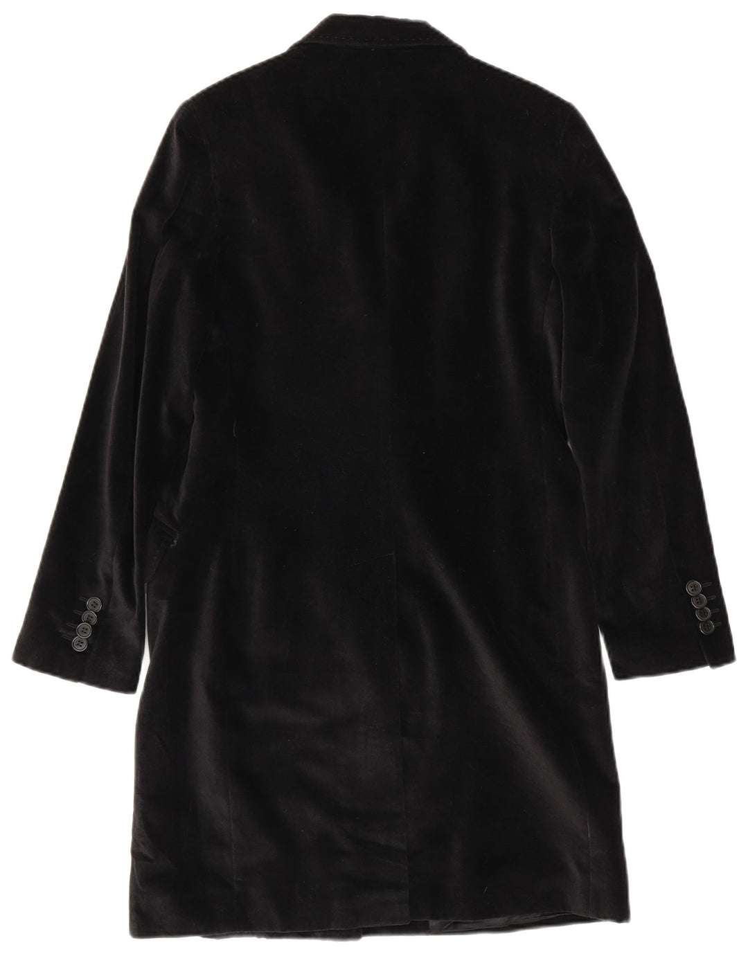 John Ashfield Dame Velvet Overcoat UK 10 Small Black Bomuld